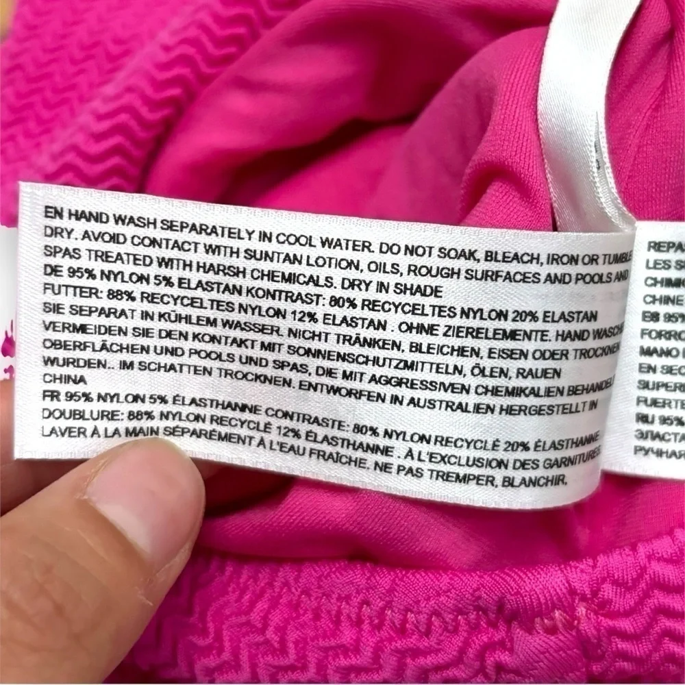 NWT Sea Folly Fuchsia Rose Pink Sea Dive Bandeau One Piece Swimsuit Size 10 (US)